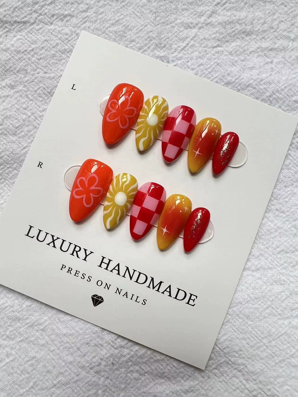 Lots de 10 Press-On Nails – Faits main avec soin