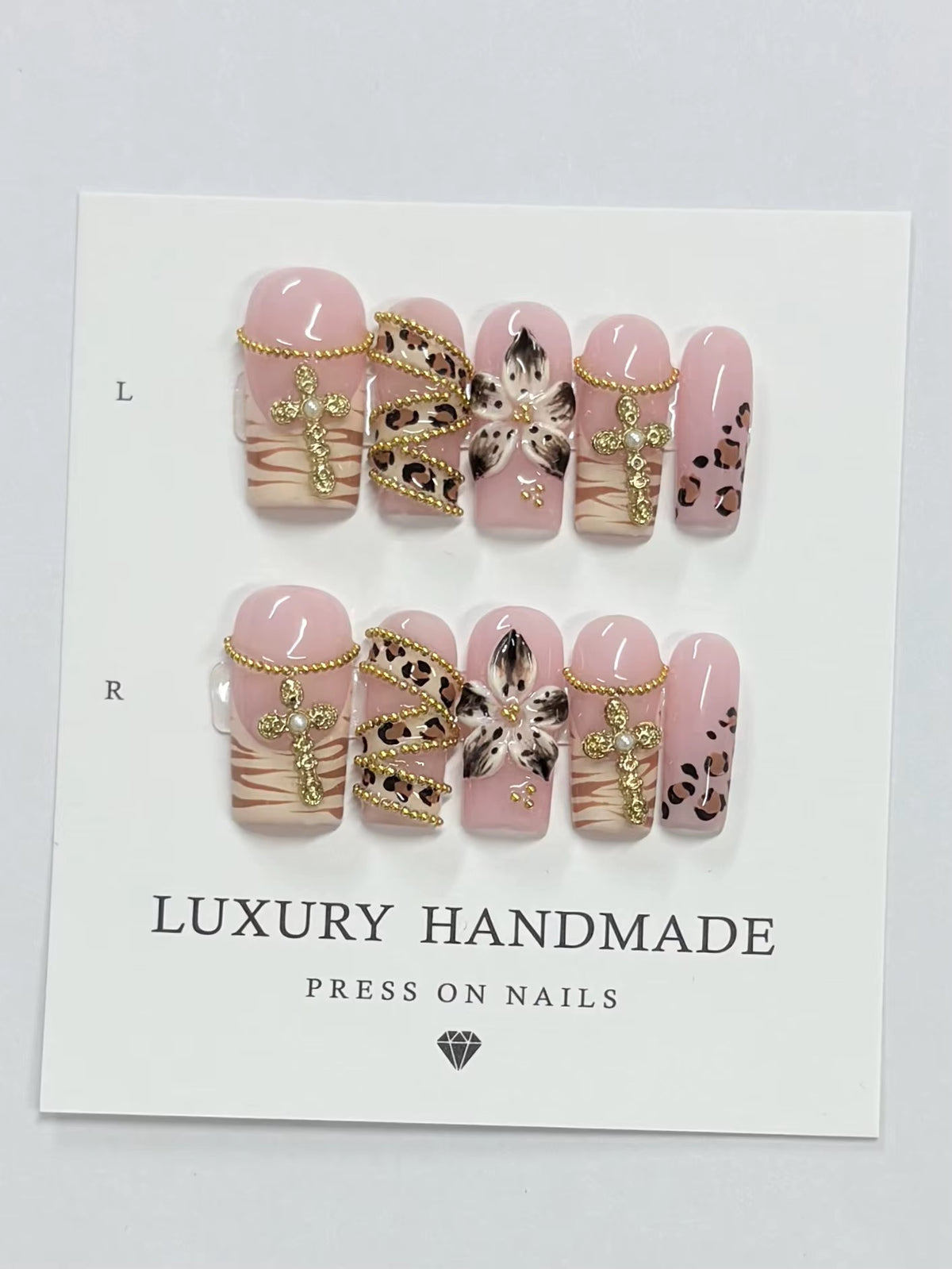 Lot de 10 Press-On Nails – Faits main avec soin