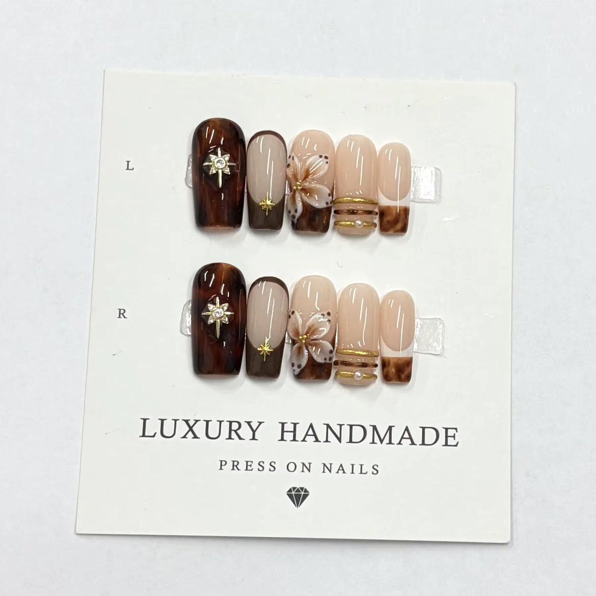 Lots de 10 Press-On Nails – Faits main avec soin