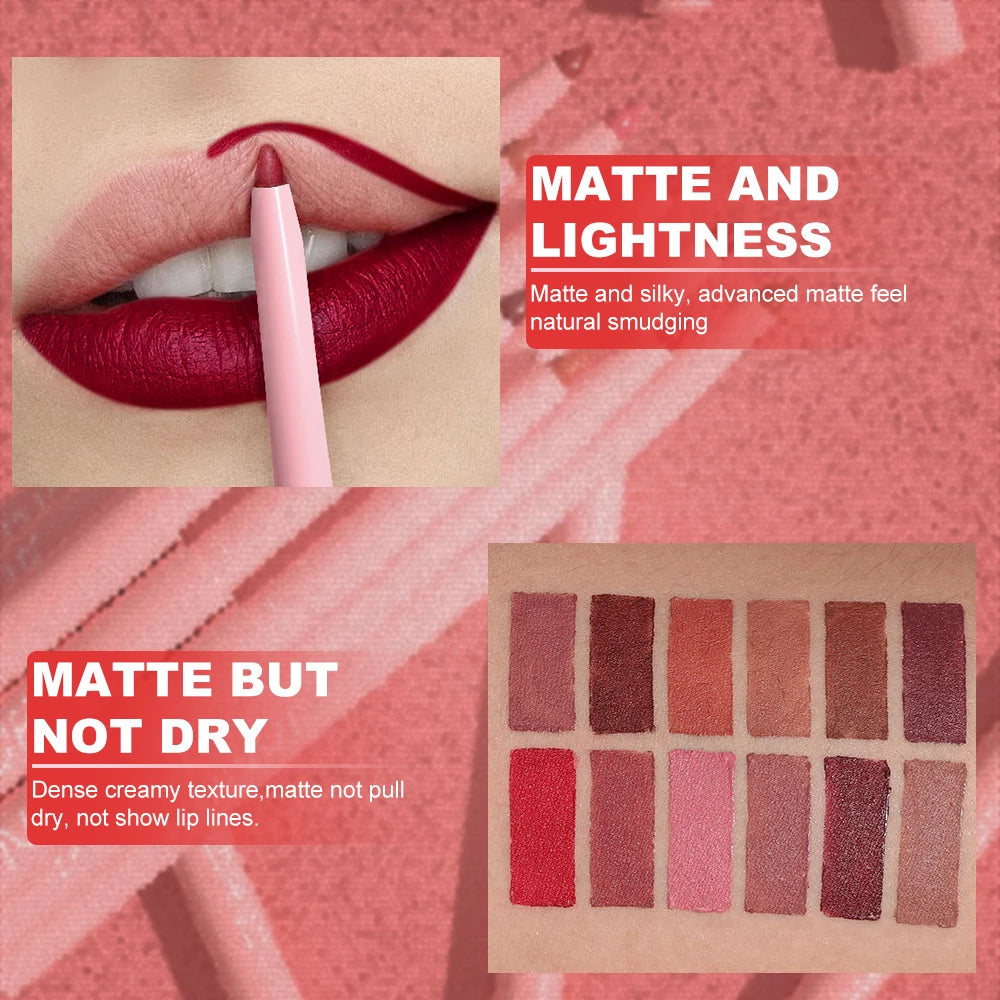 AVÉLORA Velvet Lip Define – Set de 6 Crayons à Lèvres